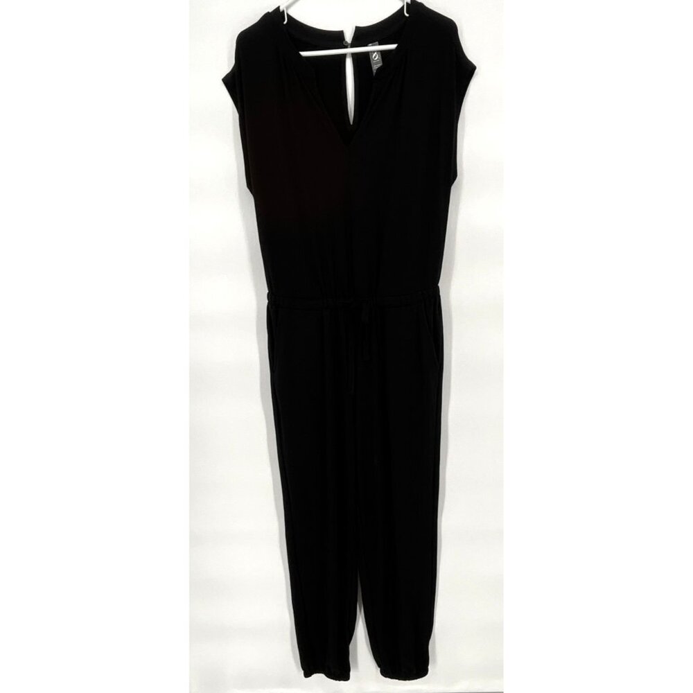 Lou & Grey Womens Black Sleeveless Jumpsuit Size M Cotton Modal Blend